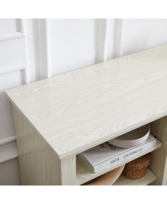 Modern TV Stand with Faux Stone Surround and Ample Storage