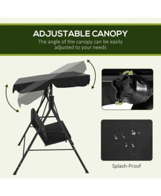 3-Seat Outdoor Patio Swing w/ Canopy & Cushion