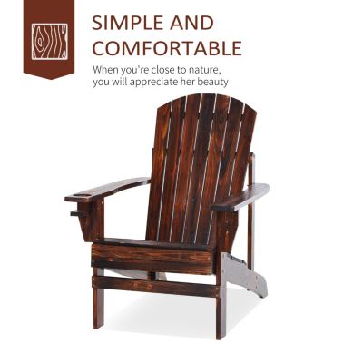 Classic Adirondack Chair with Cup Holder & Weather Resistance