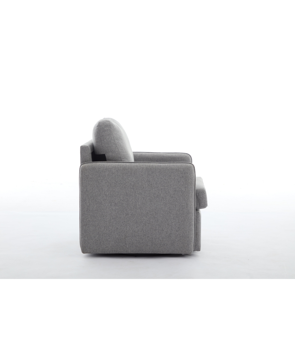 Streamdale Furniture Swivel Accent Chair with Storage and Metal Base - Gray+silver