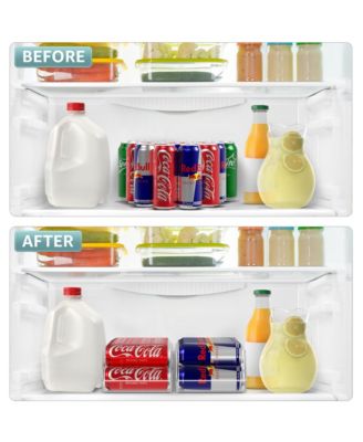 Set of 4 Skinny Soda Can Organizer for Refrigerator - Slim Can Holder Drink Dispenser for Fridge - Soda Can Organizer