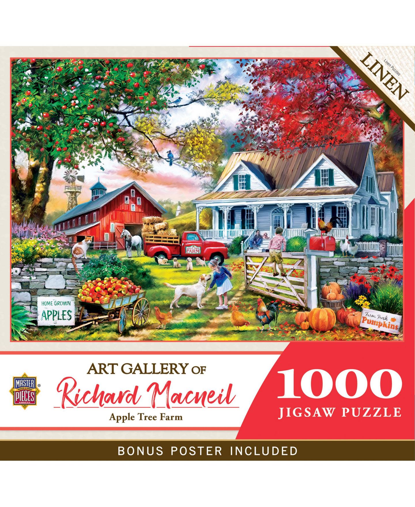 Детский пазл MasterPieces Puzzles Art Gallery Linen Finish 1000 Piece Jigsaw Puzzle, от 14 лет, цвет: Разноцветный — фото 1