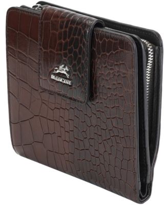 Women's Croco2 RFID Secure Clutch Wallet