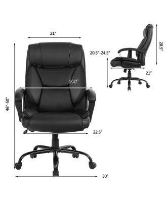 Massage Executive Office Chair with 6 Vibrating Points-Black