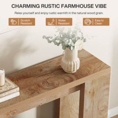 70.9-Inch Extra Long Console Table, Farmhouse Wood Sofa Table Behind Couch, Narrow Entryway Accent Table