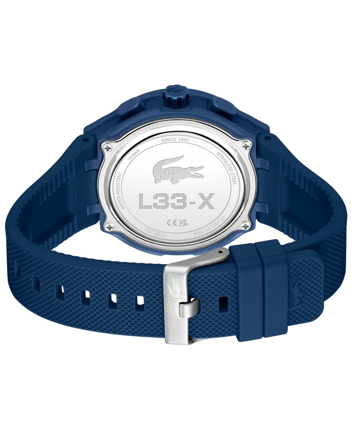Lacoste Men's Lc33 Blue Silicone Strap Watch 45mm In Blue