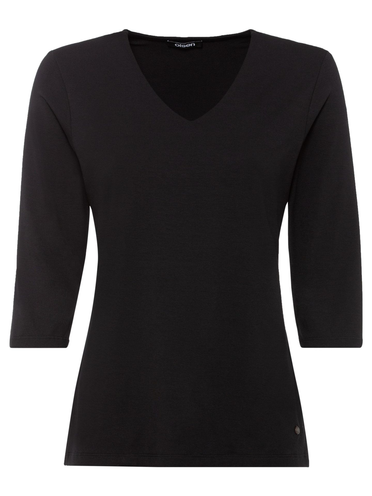 Женская футболка Olsen 3/4 Sleeve V-Neck, цвет: Чёрный — фото 3