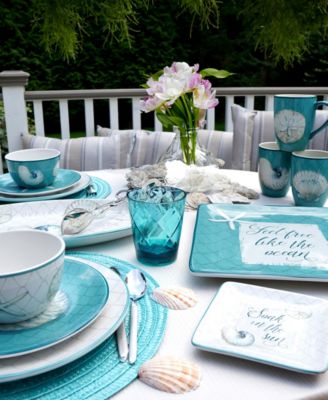 Ocean View Set of 4 Canape Plates