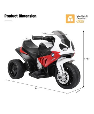 Kids Ride On Motorcycle BMW Licensed 6V Electric 3 Wheels Bicycle w/ Music&Light Red