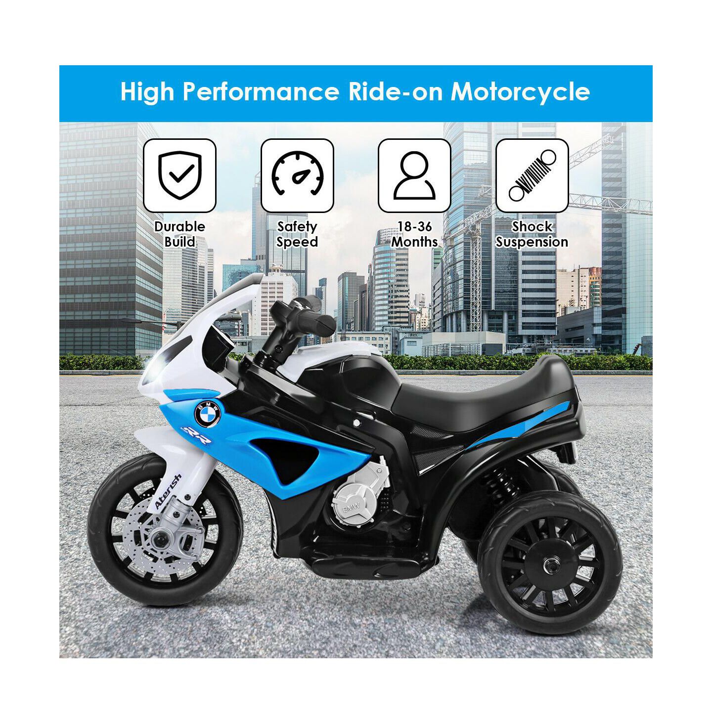 Детская игрушка Gymax Kids Ride-On Motorcycle BMW Licensed 6V Electric 3-Wheel, 44-lb Capacity, Ages 18-36 Months, цвет: Чёрный, вариант 1 — фото 7