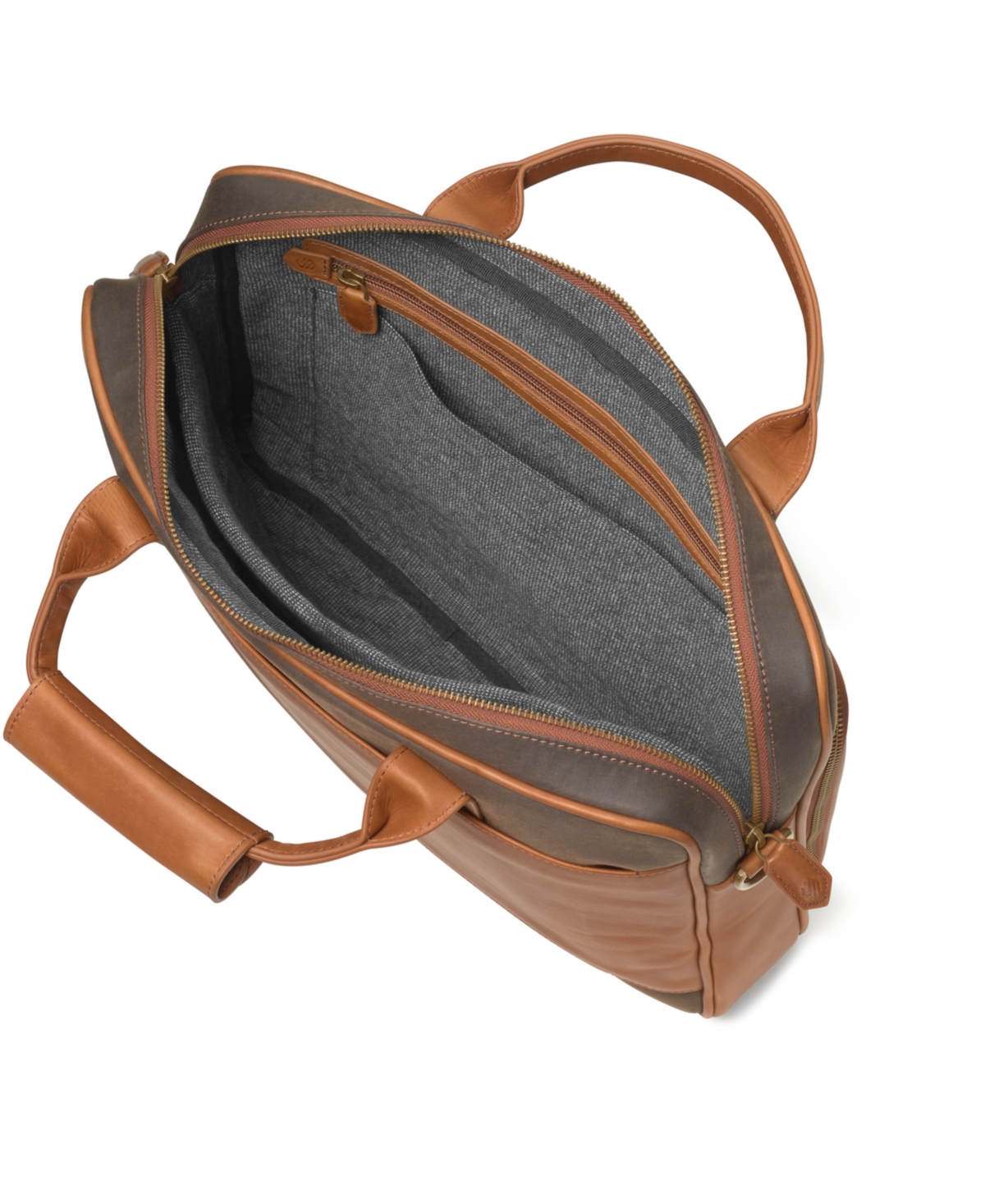 Johnston & Murphy Rhodes Leather Briefcase In Brown,tan