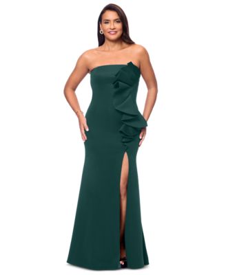 Betsy & Adam - Women's Strapless Ruffled Evening Gown
