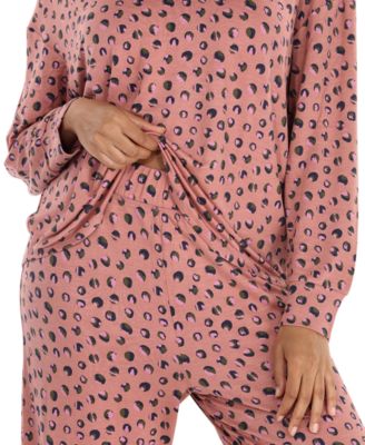 Women's 2-Pc. Henley French Terry Pajamas Set