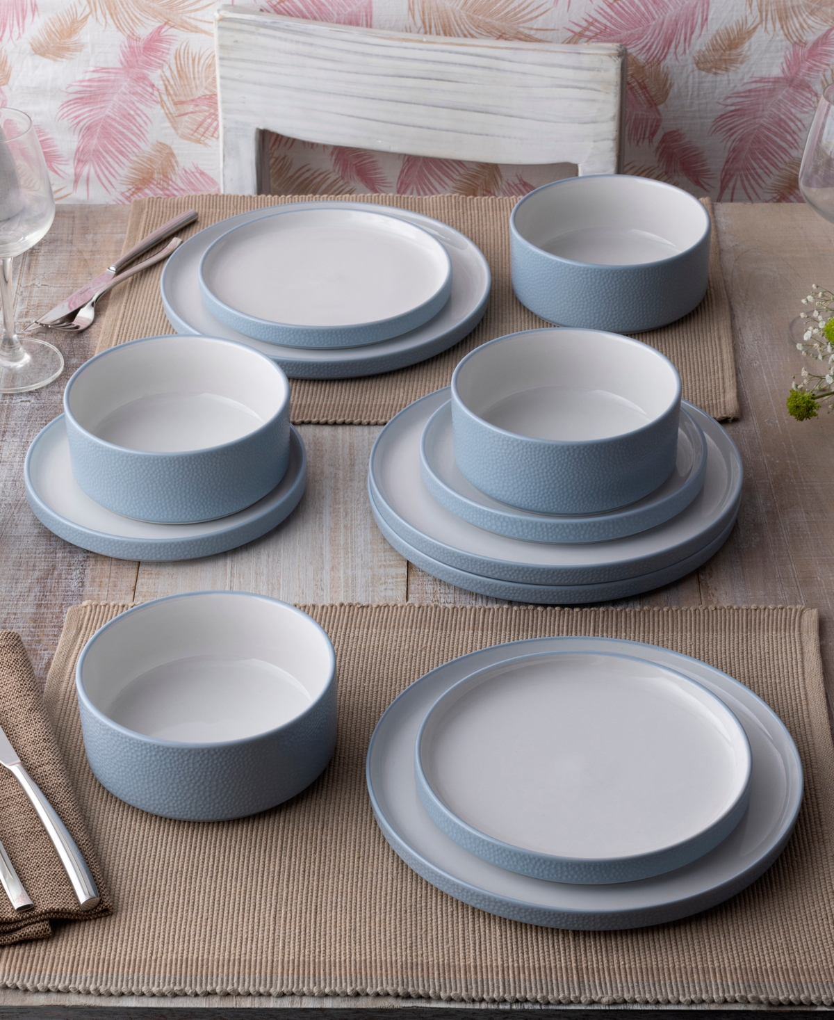 Noritake Colortex Stone Stax Cereal Bowls, Set Of 4 In Aqua