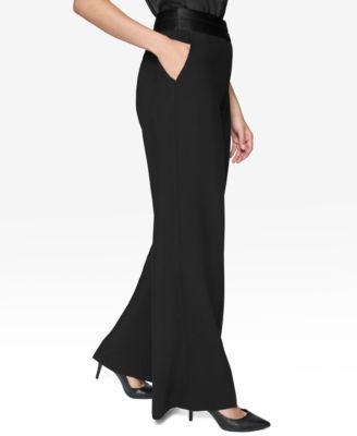 Women's Satin-Waist Wide-Leg Pants