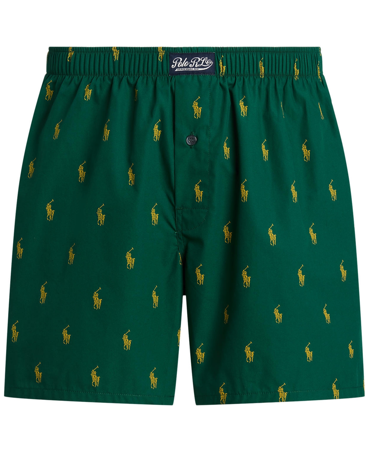 Polo Ralph Lauren Men's Pony Print Woven Boxers -YELLOW STORM ALL OVER PONY