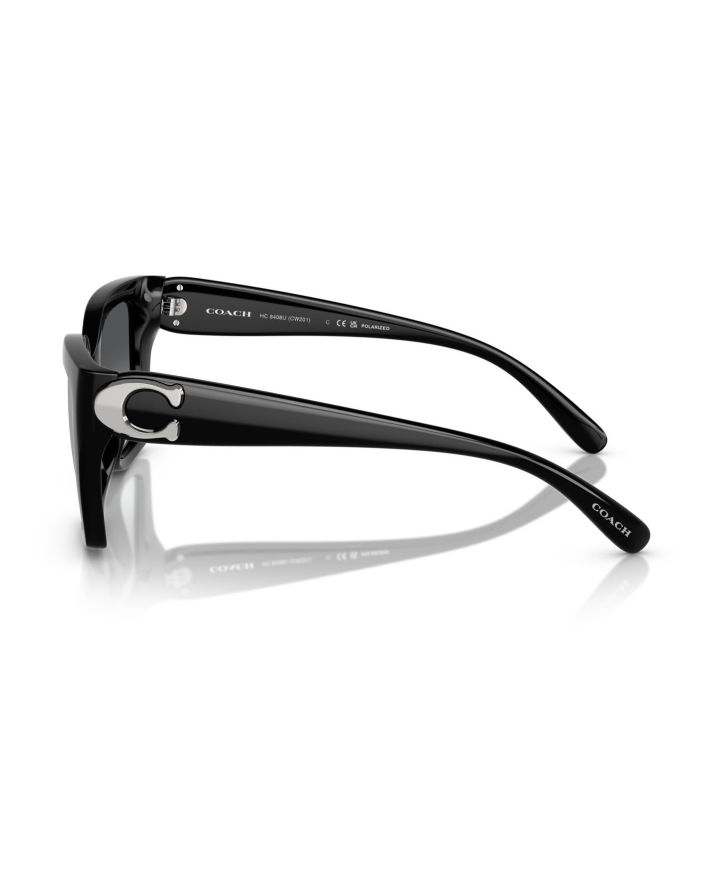 Женские солнцезащитные очки COACH Polarized Sunglasses, CW195 HC8408U, цвет: Чёрный — фото 3