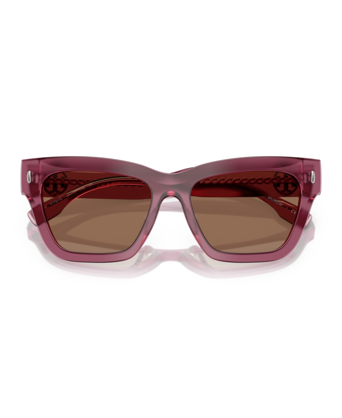 Shop Tory Burch Women's Sunglasses Ty7208u In Berry Transparent