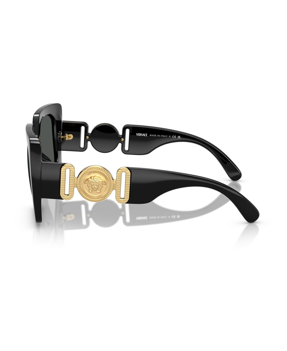 Versace Engraved-medusa Plaque Sunglasses In Havana