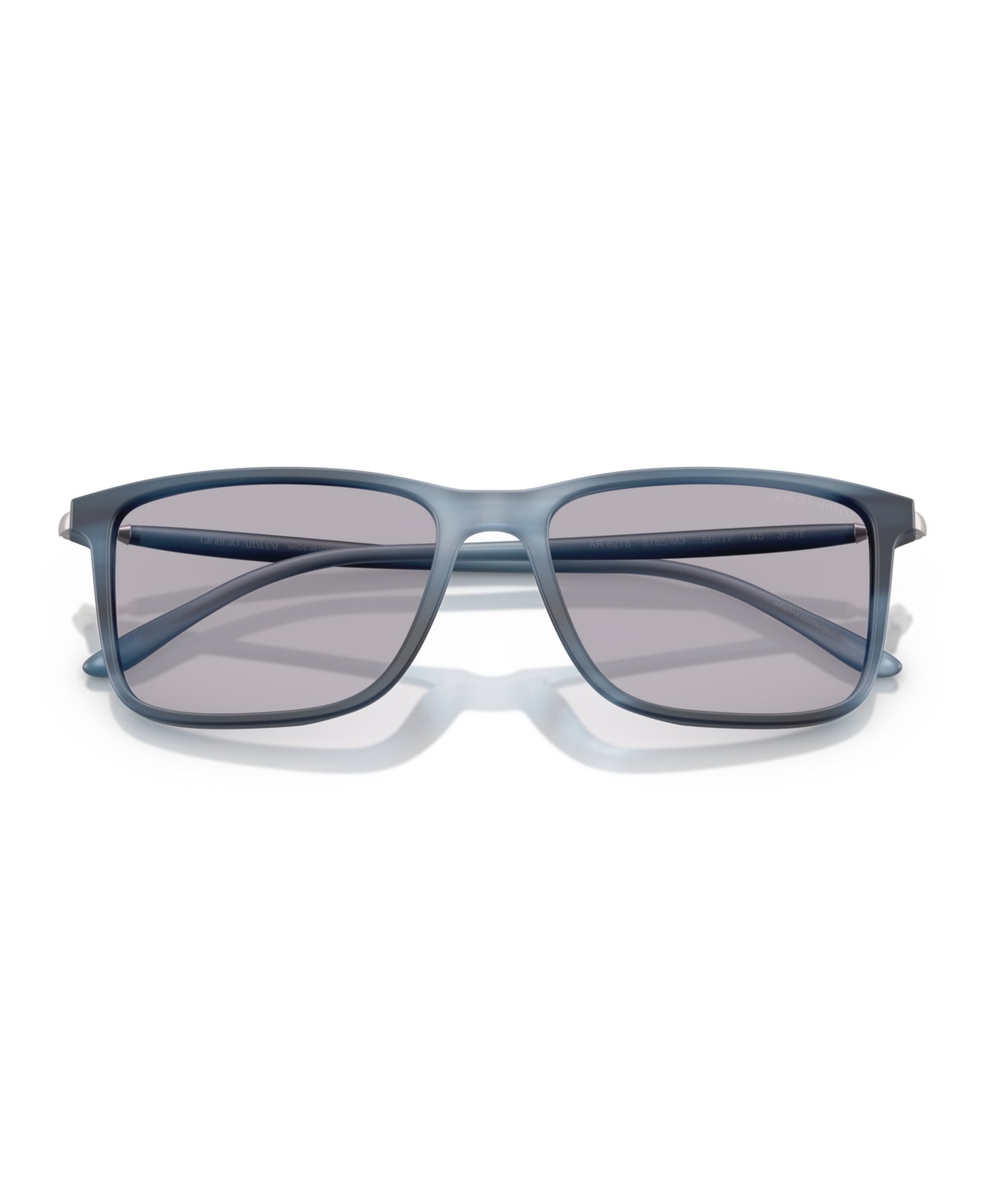 Giorgio Armani Rectangle Frame Sunglasses In Matte Striped Blue