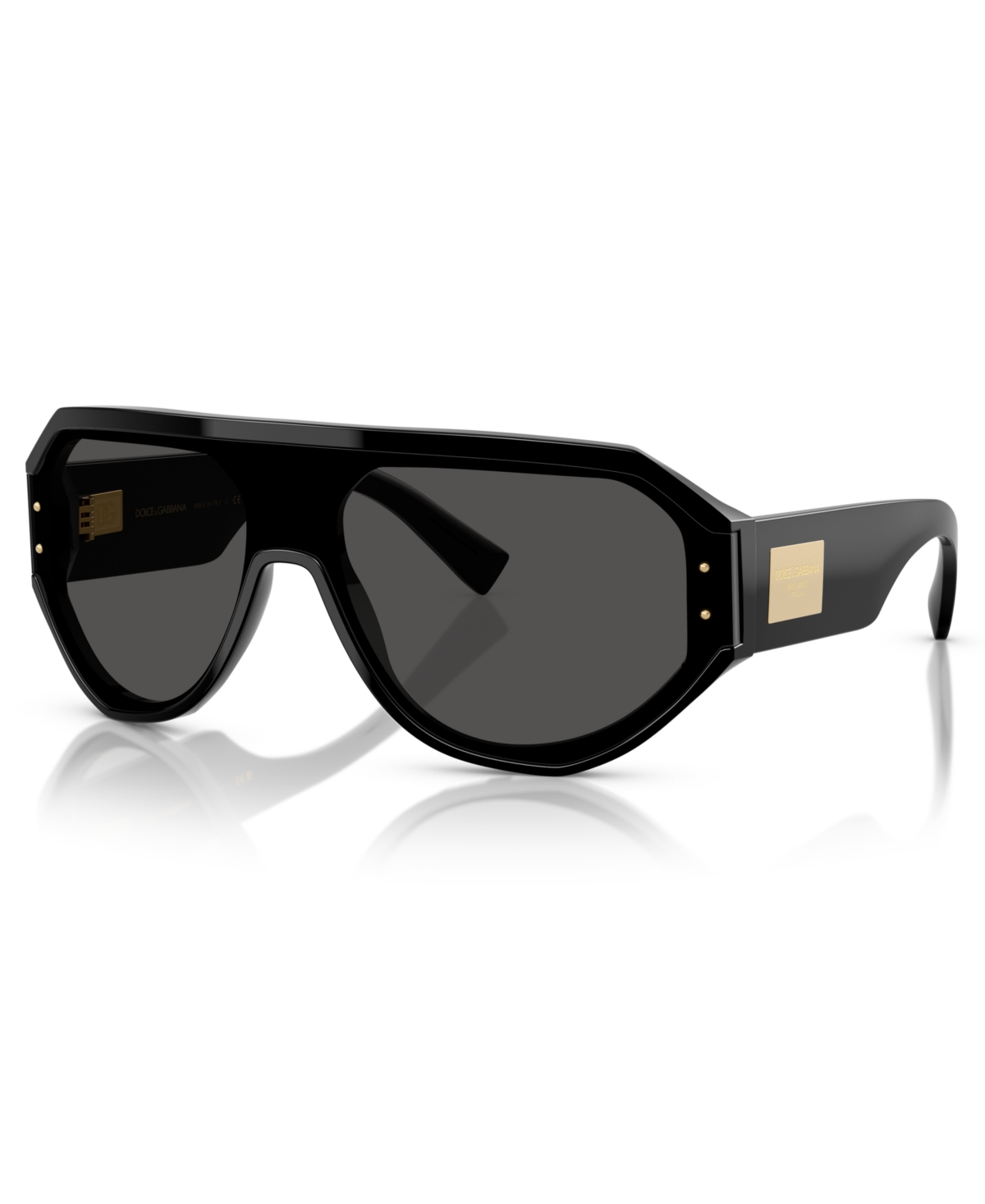 Dolce & Gabbana Dg Logo Plaque Sunglasses In Black