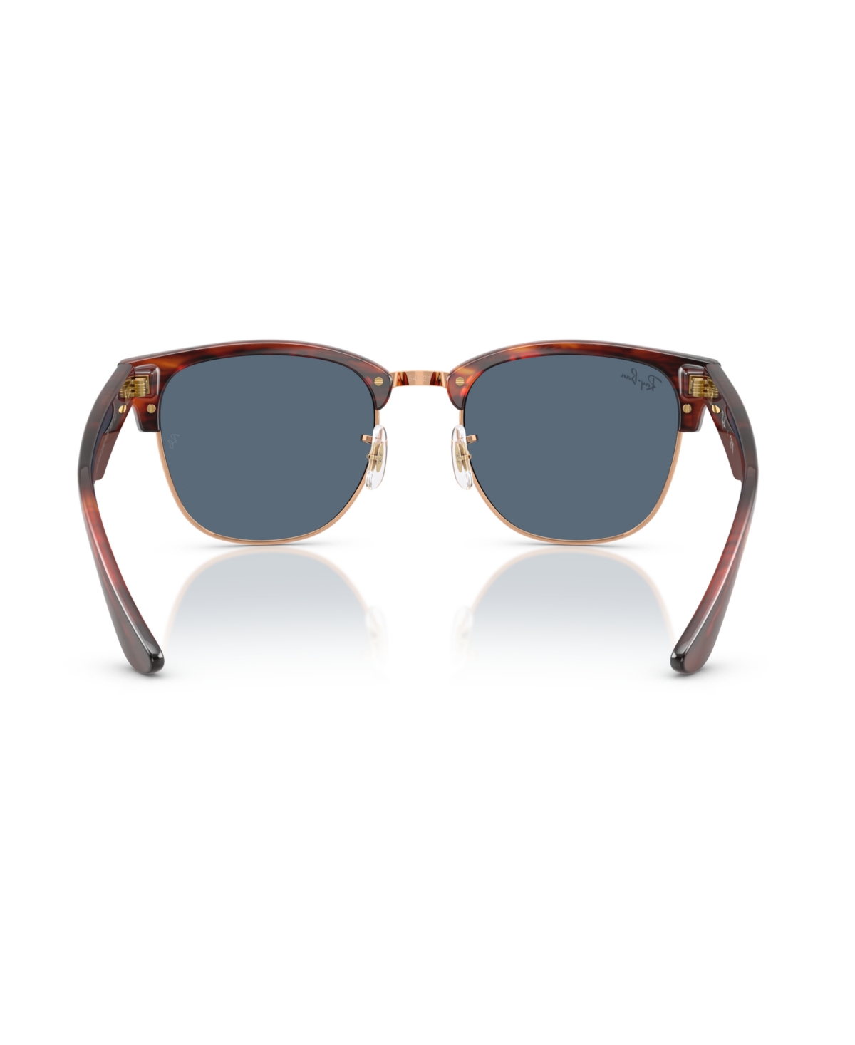 Ray Ban Unisex Clubmaster Reverse Sunglasses, Rbr0504s In Striped Havana On Rose Gold