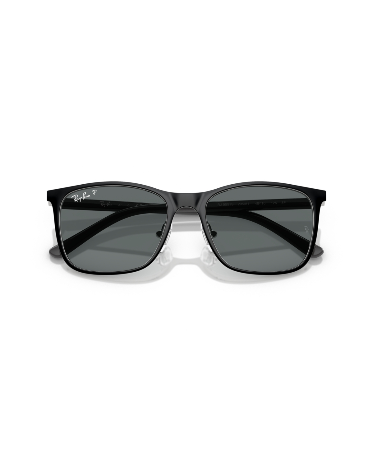 Ray-ban Jr Polarized Sunglasses, Rb9551s Kids Rb9551s In Black On Silver