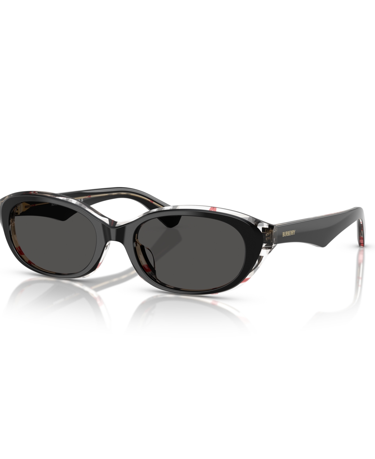Burberry Be4447d Oval Sunglasses In Black Check