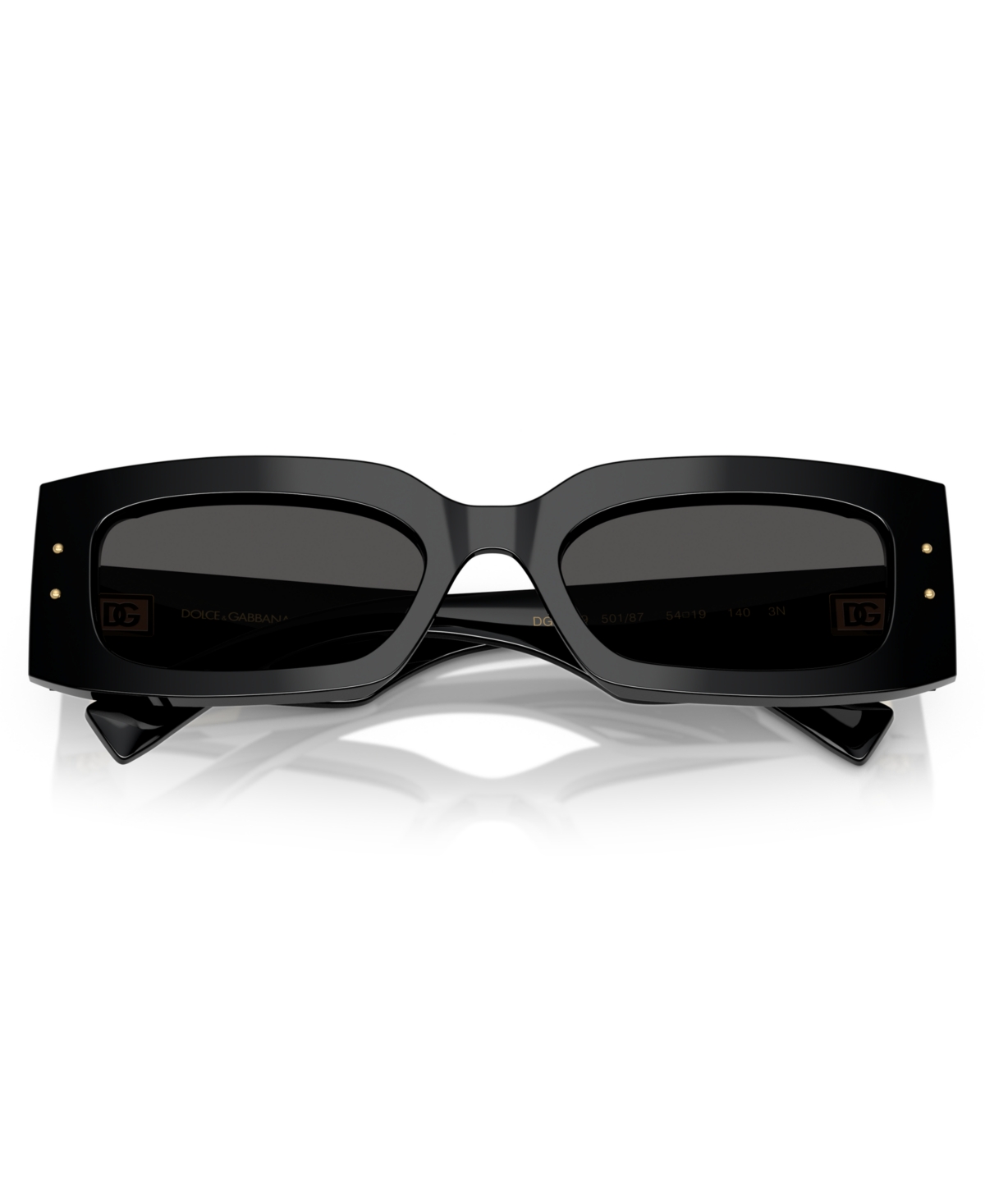 Dolce & Gabbana Acetate Rectangular Sunglasses In Black