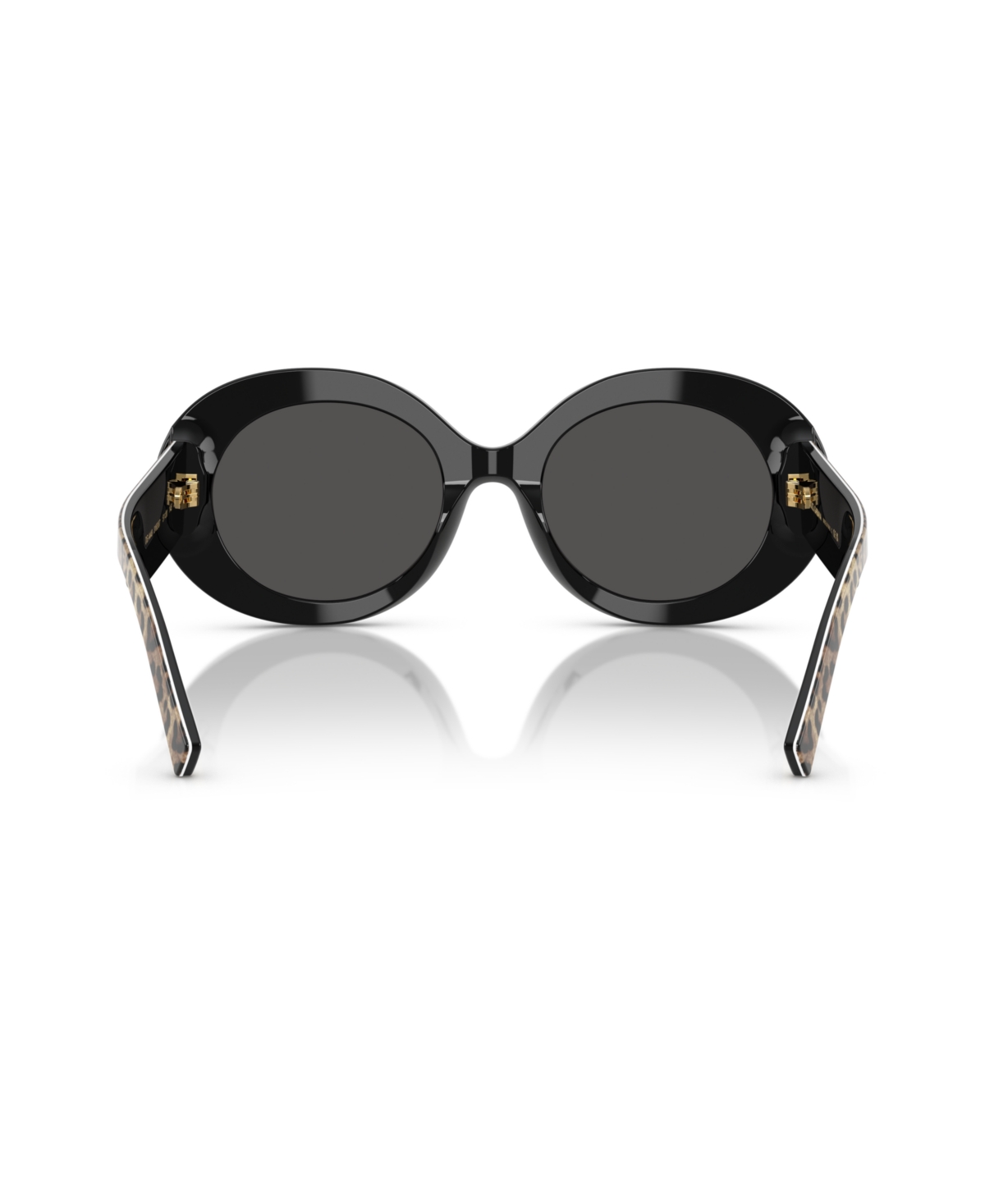 Dolce & Gabbana Leopard-print Round-frame Sunglasses In Top Leo On Black