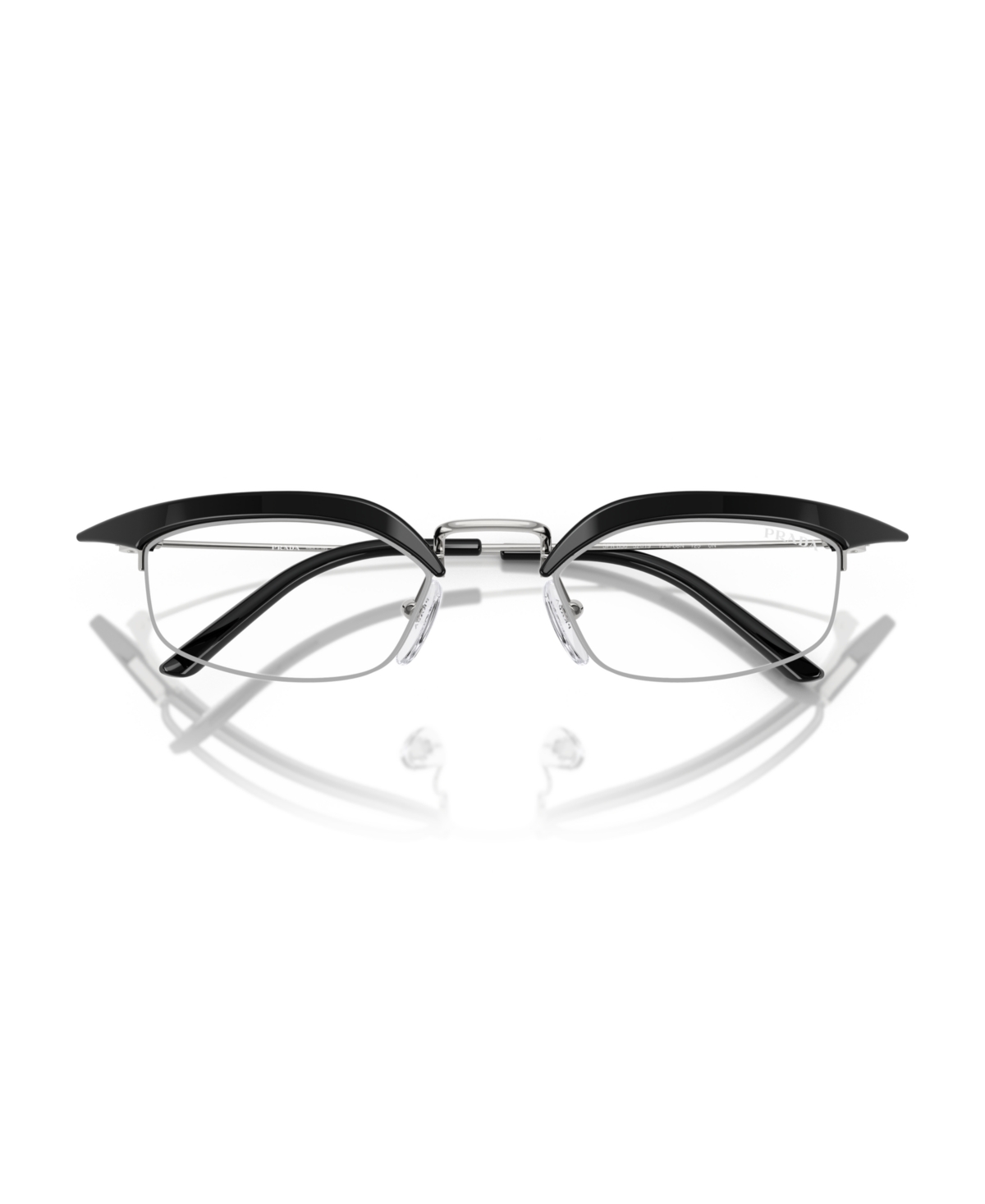 Prada Brille Mit Geometrischem Gestell In Black,silver