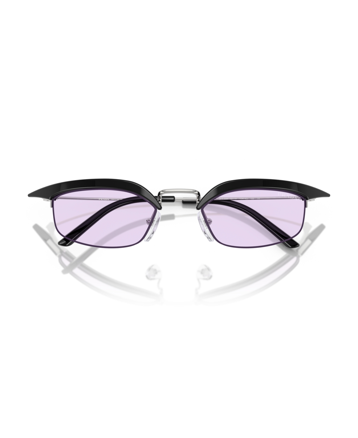 Prada Womens Black Pr B50s Rectangle-frame Metal Sunglasses In Black,lavender