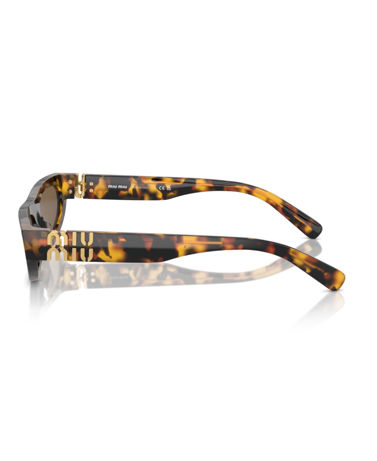 Miu Miu Tortoiseshell-effect Sunglasses In Brown
