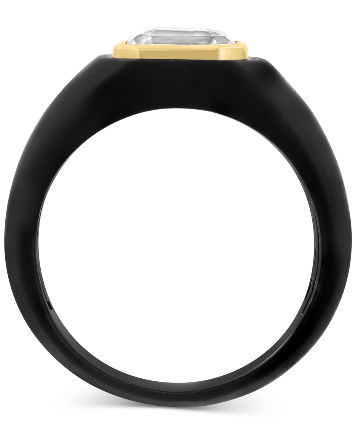 Effy Men's Zircon Solitaire Ring (2-3/8 ct. t.w.) in Black Pvd & 18k Gold-Plated Sterling- Silver/gol
