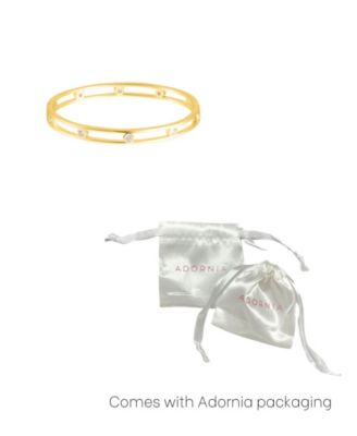 Gold Cubic Zirconia Studded Bangle Bracelet