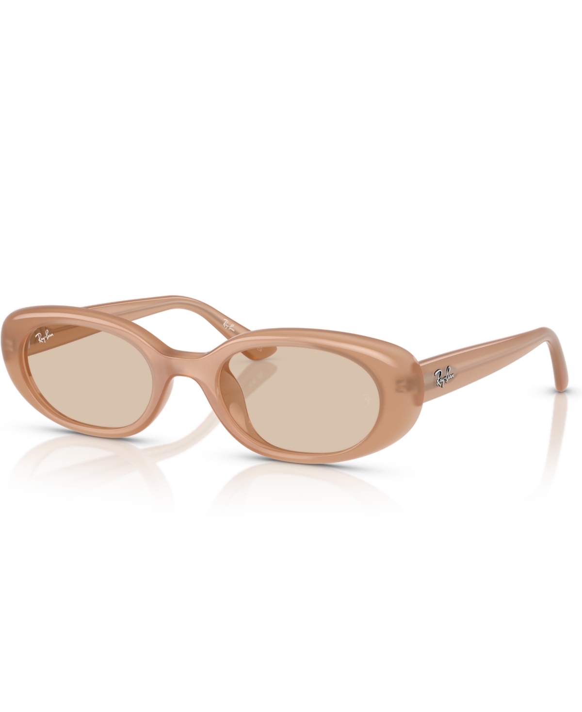 Ray Ban Rb4441d Rectangle Plastic Sunglasses In Opal Beige