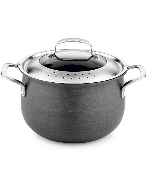 Belgique Hard Anodized 6Qt. Strainer Lid Stockpot, Created for Macy's