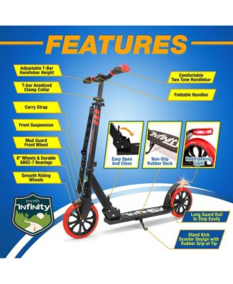 Kick Scooter Adult Teenagers Kids- 2 Wheel Kids Scooter with Adjustable T-Bar Handlebar - Alloy Anti-Slip Deck - Portable Folding Scooters for Kids with Carrying Strap - Leopard