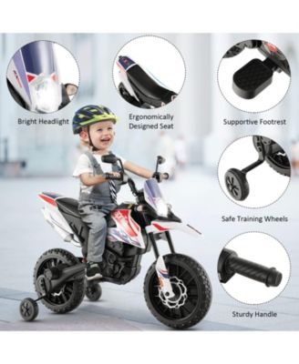 Aprilia Licensed Kids Ride On Motorcycle with 2 Training Wheels-White