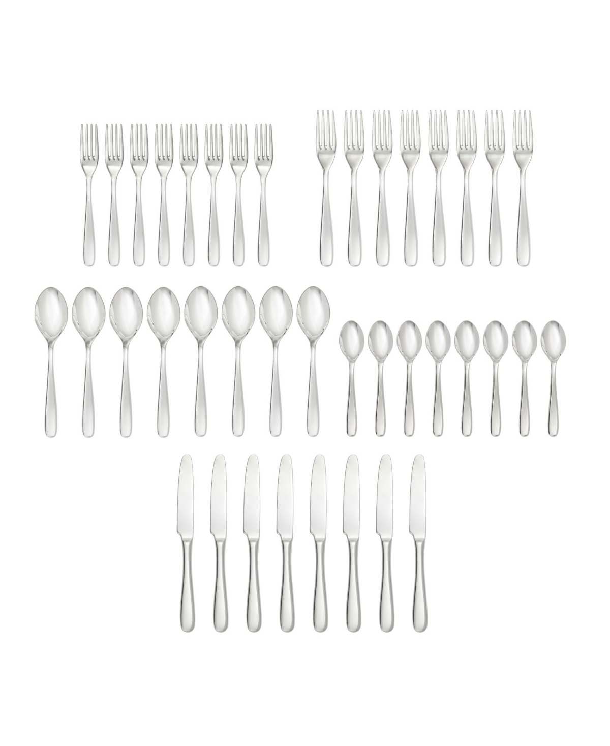 Fortessa Grand City 40-pc. Flatware Set, Service For 8 In Stainless Steel