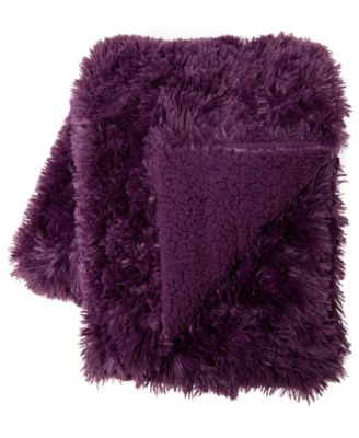 Premium Soft, Fuzzy Solid Faux Long Fur Blanket, Throw
