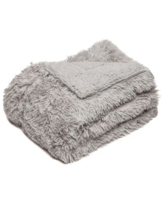 Premium Soft, Fuzzy Solid Faux Long Fur Blanket, Throw