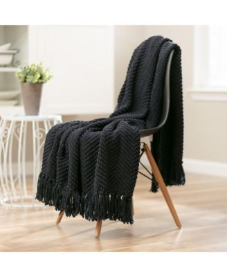 Premium Textured Knit Soft Cozy Blanket, Thrown