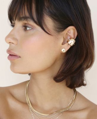 Center Crystal Line Chunky Cuff Earrings