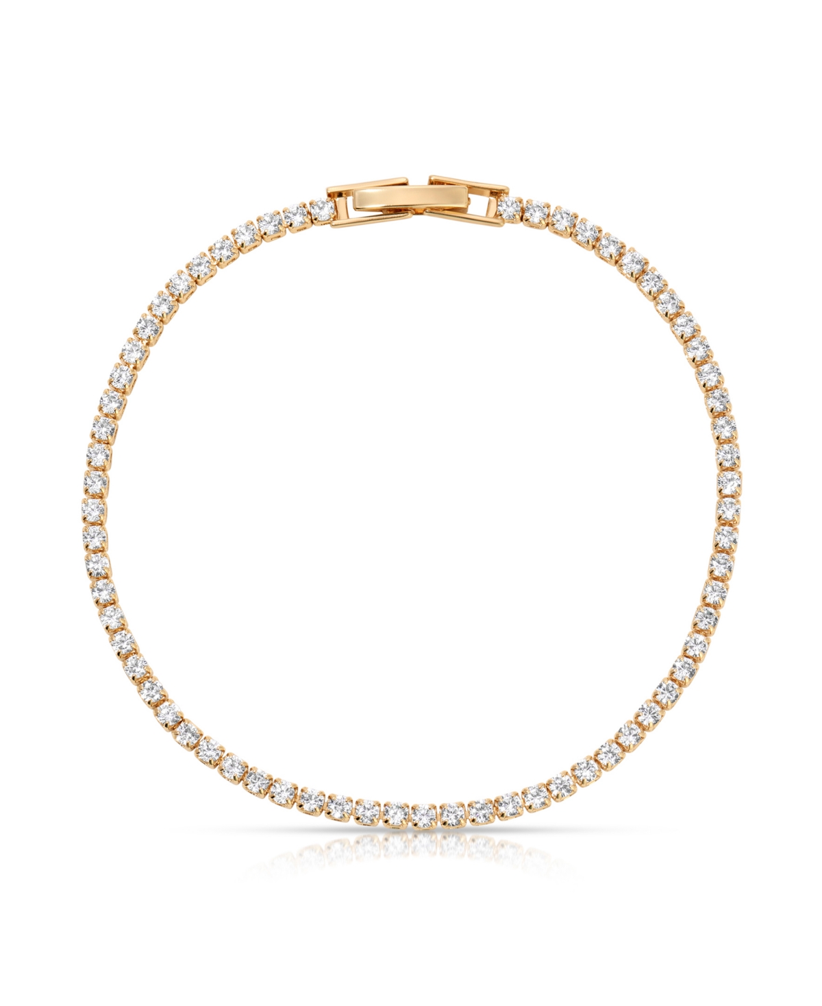 Ettika 18k Gold Plated Minimalist Crystal Tennis Bracelet In Gold