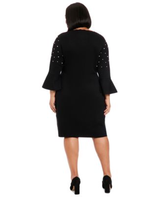 Plus Size Bell Sleeve Sweater Dress