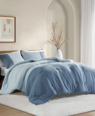 Miro Soft Washed Color Block 3-Pc. Comforter Set, Full/Queen