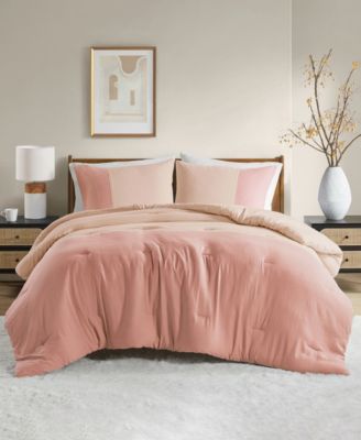 Miro Soft Washed Color Block 3-Pc. Comforter Set, King/California King