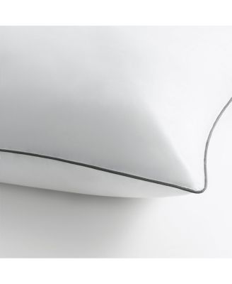 Host & Home Hypoallergenic Pillows (2 Pack) - White with Silver Piping, Cotton with Poly Fill - Queen 20x30 in.