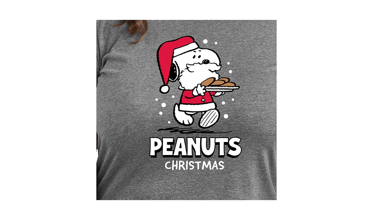 Hybrid Apparel Plus Size Peanuts Christmas Graphic T-shirt
